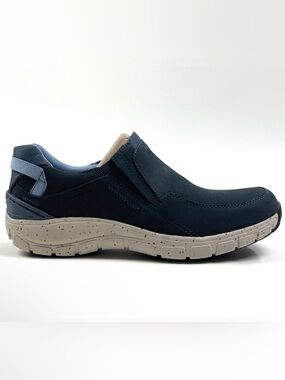 Clarks Wave Plateau AP Womens 9 Wide Blue Shoes Sneakers Nubuck Leather 26174450